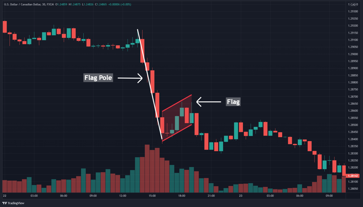 How To Trade Bearish Flag Chart Pattern | TradingAxe